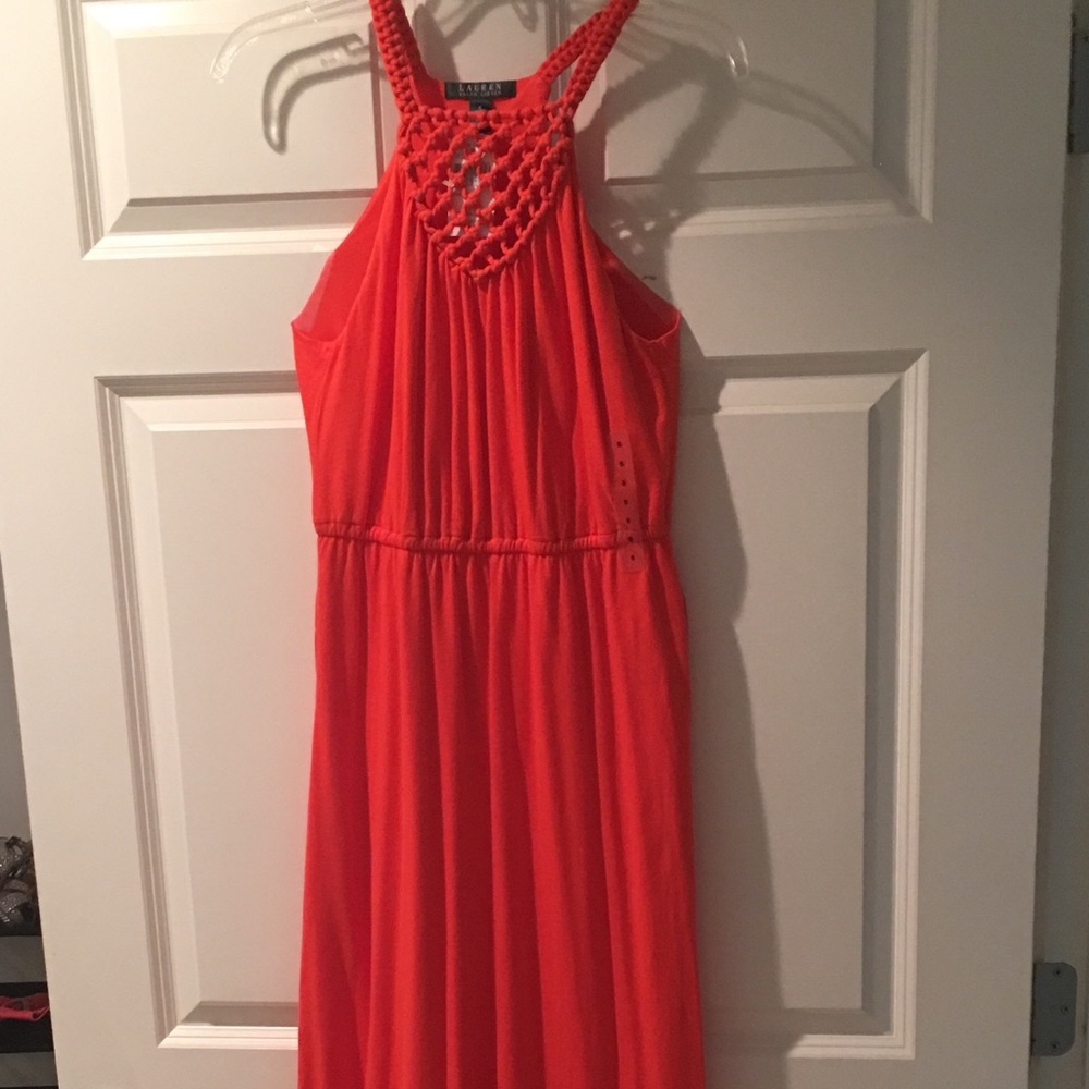 Ralph Lauren Maxi Vibrant Orange Dress